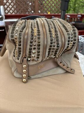 VINTAGE Dolce & Gabbana Studded Suede Large Bag / Y2K Style